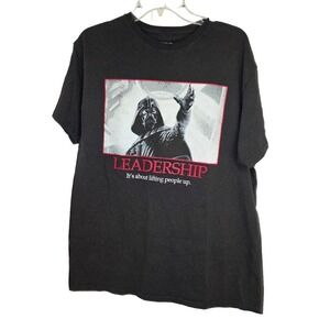 Star Wars Black Short Sleeves Graphic‎ Print Text Quote Casual TShirt Large